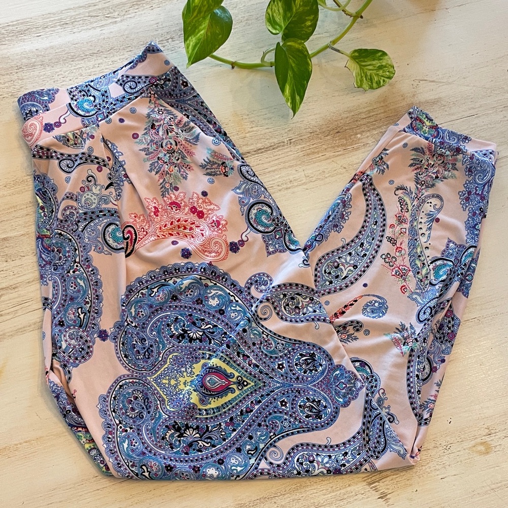 Express Pink Paisley Print Trousers